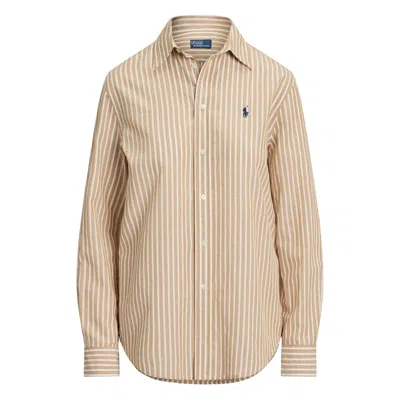 Ralph Lauren 70/1 Cotton/linen-wvn-long Sleeve-collared-sport Shirt-shirt In Multi