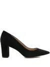 Ralph Lauren 70mm Lanette Pointed-toe Suede Pumps In Black