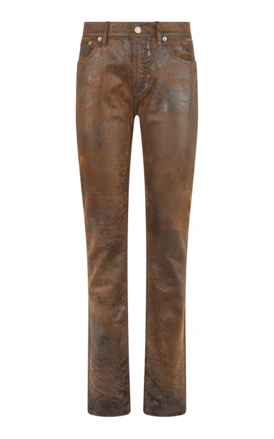 Ralph Lauren 750 Stretch Low-rise Straight-leg Jeans In Brown