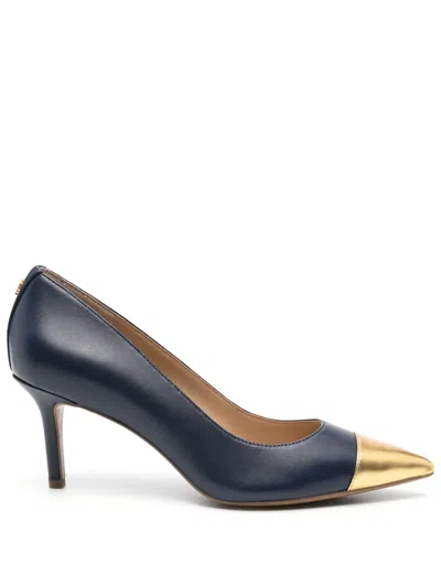 Ralph Lauren 75mm Leather Pumps In Blue