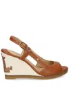 Ralph Lauren 80mm Embossed-logo Sandals In Brown