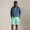 Ralph Lauren 8.5-inch Classic Fit Linen-cotton Short In Aqua Verde