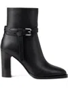 Ralph Lauren 90mm Donnely Buckle-strap Block-heel Boots In Black
