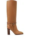Ralph Lauren 90mm Donnely Knee-high Boots In Brown