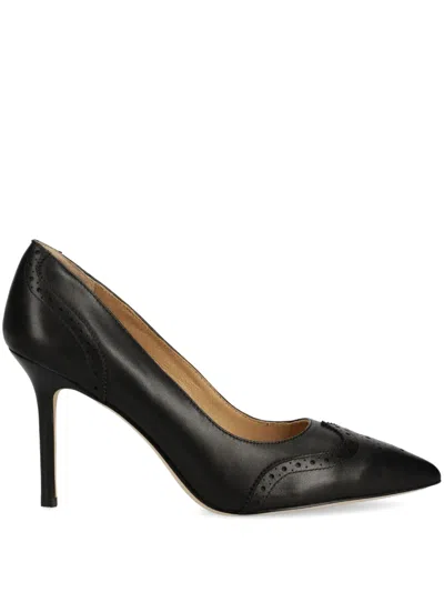 Ralph Lauren 95mm Leather Pumps In Schwarz