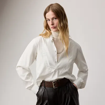 Ralph Lauren Abbie Cotton Broadcloth Blouse In White