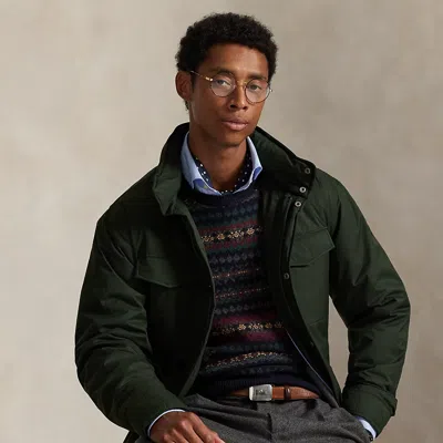 Ralph Lauren Abottson Gabardine Hooded Field Jacket In Green