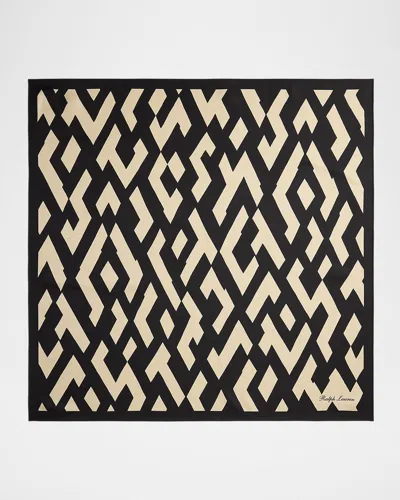 Ralph Lauren Abstract Deco-print Silk Scarf In Multi