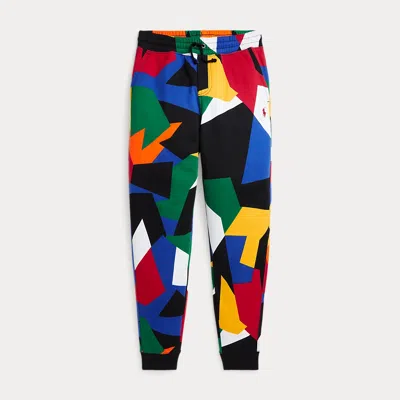 Ralph Lauren Kids' Abstract-print Double-knit Jogging Bottoms In Multi