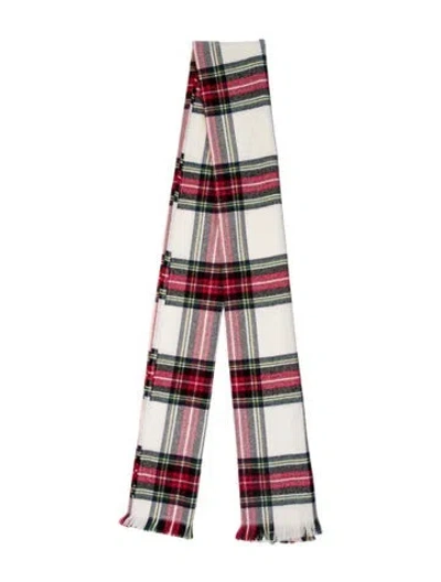 Pre-owned Ralph Lauren Acrylic Plaid Print Scarf In Neutral