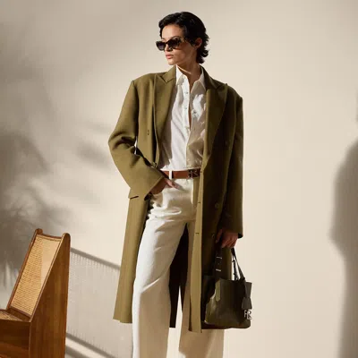Ralph Lauren Adalaide Double-faced Wool-cashmere Coat In Moss In Green