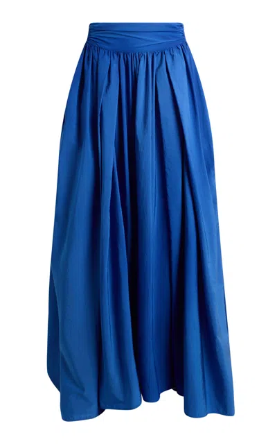 Ralph Lauren Adalene Pleated Parachute Maxi Skirt In Blue