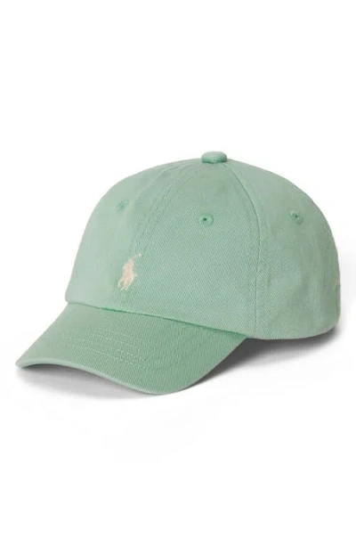 Ralph Lauren Babies'  Adjustable Cotton Chino Baseball Cap In Green