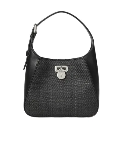 Ralph Lauren Adjustable Shoulder Bag In Black