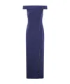 Ralph Lauren Off-shoulder Split Dress In Blue