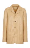 Polo Ralph Lauren Adrianna Leather Jacket In Nude