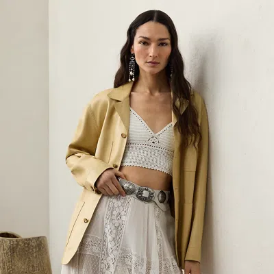Ralph Lauren Adrianna Plonge Lambskin Jacket