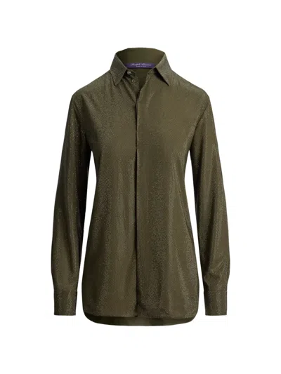 Ralph Lauren Adrien Embellished Relaxed-fit Shirt In Green