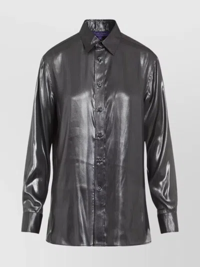 Ralph Lauren Adrien Ls Shirt Mother-of-pearl Buttons In Gray