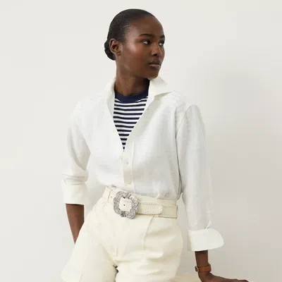 Ralph Lauren Adrien Relaxed Fit Linen Shirt In Cream In White