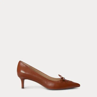Ralph Lauren Adrienne Lace-up Nappa Leather Pump In Lauren Tan In Brown