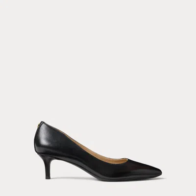 Ralph Lauren Adrienne Leather Pump In Black In Multi