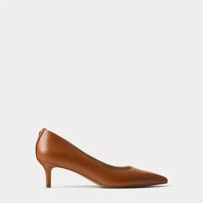Ralph Lauren Adrienne Leather Pump In Lauren Tan