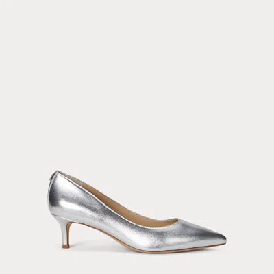Ralph Lauren Adrienne Metallic Nappa Leather Pump In Polished Silver