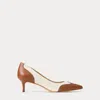 Ralph Lauren Adrienne Perforated Leather Pump In Brown
