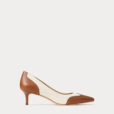Ralph Lauren Adrienne Perforated Leather Pump In Multi