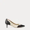 Ralph Lauren Adrienne Perforated Leather Pump In Neutral