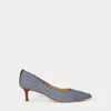 Ralph Lauren Adrienne Striped Canvas Pump In Refined Navy/natural
