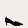 Ralph Lauren Adrienne Suede Kiltie Pump In Black