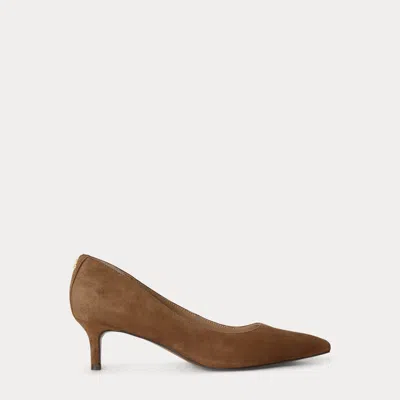 Ralph Lauren Adrienne Suede Pump In Light Tobacco In Brown
