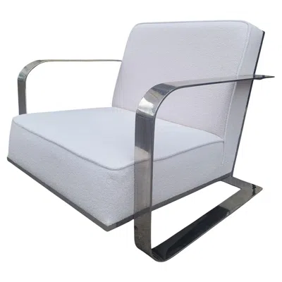 Pre-owned Ralph Lauren After , Chrome-plated Metal Armchair, 20th Century In Gray