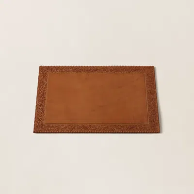 Ralph Lauren Aidan Leather Place Mat In Brown