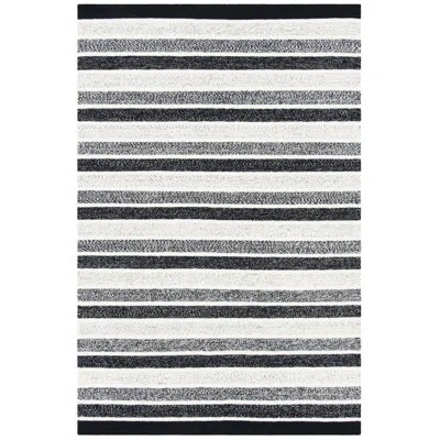 Ralph Lauren Aiden Lauren  Flat Weave Wool/cotton Rug In Black/ivory In Black,ivory
