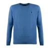 Ralph Lauren Air Force Blue Cotton-linen Blend Crew Neck Sweater In Blue