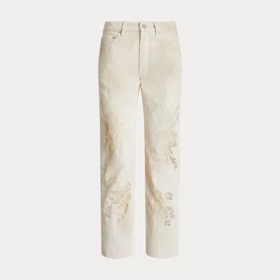 Ralph Lauren Aisling Cotton Denim Relaxed Jean In Lux Cream
