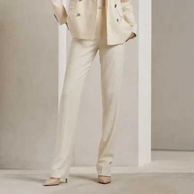 Polo Ralph Lauren Alandra Wool Crepe Pant In Lux Cream