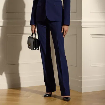 Polo Ralph Lauren Alandra Wool Crepe Pant In Lux Navy