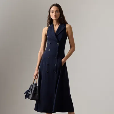 Ralph Lauren Alecia Cotton-blend Jersey Midi Dress In Blue