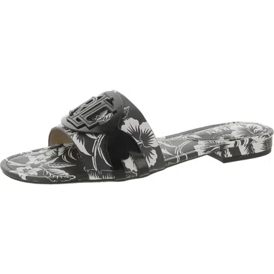 Ralph Lauren Alegra Womens Logo Slide Sandals In Blue