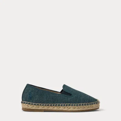 Ralph Lauren A-line Cotton Canvas Espadrille In Navy In Blue
