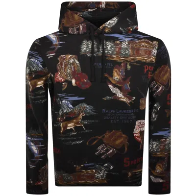 Ralph Lauren All Over Print Hoodie Black