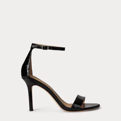 Ralph Lauren Allie Crocodile-embossed Leather Sandal