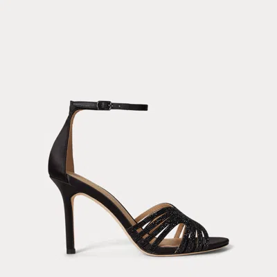 Ralph Lauren Allie Embellished Multistrap Sandal In Black