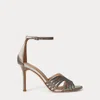 Ralph Lauren Allie Embellished Multistrap Sandal In Gray