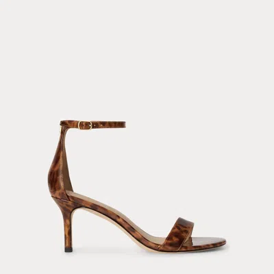 Ralph Lauren Allie Mid-heel Tortoiseshell Sandal In Brown Multi