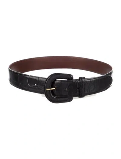 Pre-owned Ralph Lauren Alligator Belt In Black